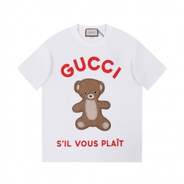 구찌 남/녀 화이트 크루넥 반팔티 - Gucci Unisex White Short sleeved Tshirts 