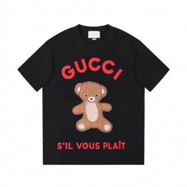 구찌 남/녀 블랙 크루넥 반팔티 - Gucci Unisex Black Short sleeved Tshirts 