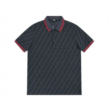 펜디 남성 그레이 폴로 반팔티 - Fendi Mens Gray Short sleeved Tshirts 