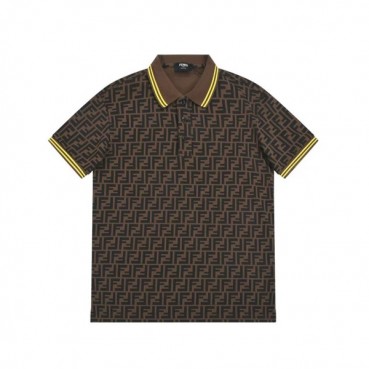 펜디 남성 브라운 폴로 반팔티 - Fendi Mens Brown Short sleeved Tshirts 