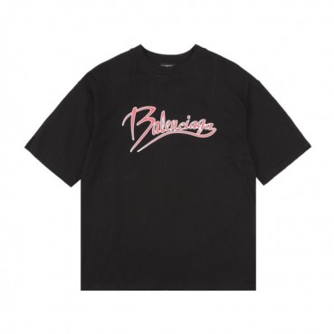 발렌시아가 남성 블랙 크루넥 반팔티 - Balenciaga Mens Black Short sleeved Tshirts 
