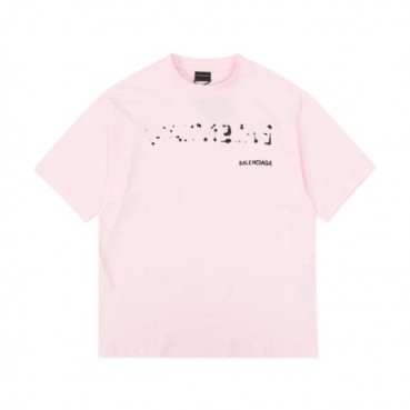 발렌시아가 남성 핑크 크루넥 반팔티 - Balenciaga Mens Pink Short sleeved Tshirts 