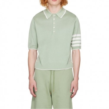 톰브라운 남성 민트 폴로 반팔티 - Thom Browne Mens Mint Tshirts 