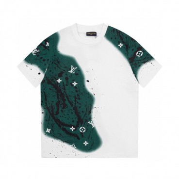 루이비통 남성 그린 크루넥 반팔티 - Louis vuitton Mens Green Short sleeved Tshirts 