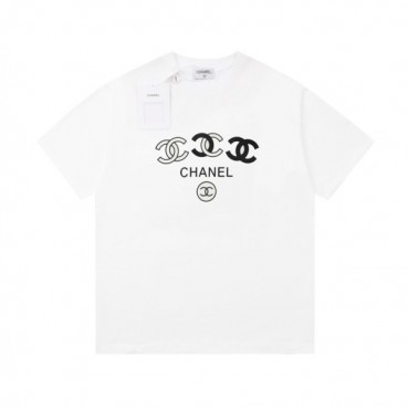 샤넬 남/녀 크루넥 화이트 반팔티 - Chanel Unisex White Tshirts 
