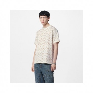 루이비통 남성 아이보리 크루넥 반팔티 - Louis vuitton Mens Ivory Short sleeved Tshirts 