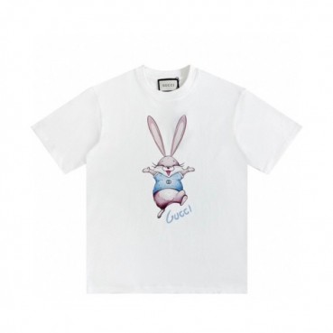 구찌 남/녀 화이트 크루넥 반팔티 - Gucci Unisex White Short sleeved Tshirts 