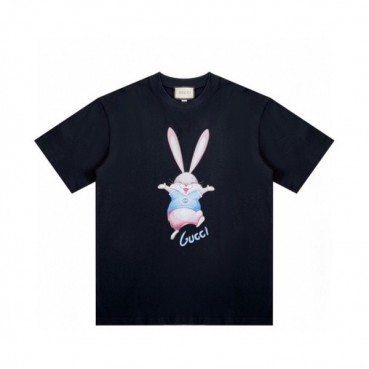 구찌 남/녀 블랙 크루넥 반팔티 - Gucci Unisex Black Short sleeved Tshirts 