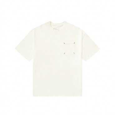 메종마르지엘라 남/녀 크루넥 화이트 반팔티 - Maison Margiela Unisex White Tshirts 