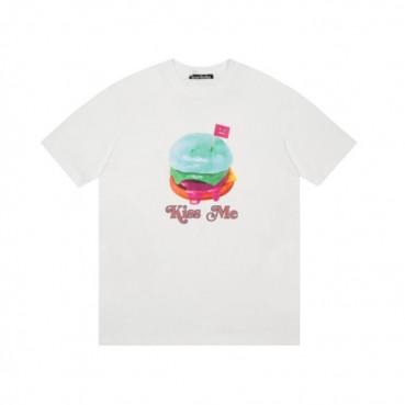 아크네 남/녀 화이트 크루넥 반팔티 - Acne Unisex White Short sleeved T