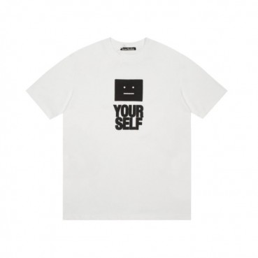 아크네 남/녀 화이트 크루넥 반팔티 - Acne Unisex White Short sleeved T