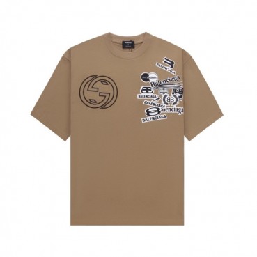 구찌 남/녀 카멜 크루넥 반팔티 - Gucci Unisex Camel Short sleeved Tshirts 