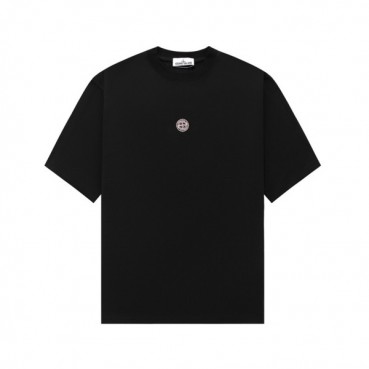 스톤아일랜드 남성 블랙 크루넥 반팔티 - Stone Island Mens Black Tshirts 