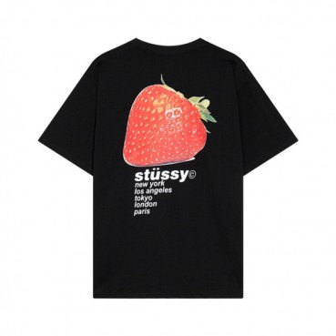 스터시 남성 블랙 크루넥 반팔티 - Stussy Mens Black Short sleeved Tshirts 