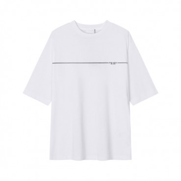 프라다 남성 크루넥 화이트 반팔티 - Prada Mens White Short sleeved Tshirts 