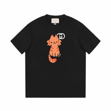 구찌 남/녀 블랙 크루넥 반팔티 - Gucci Unisex Black Short sleeved Tshirts 