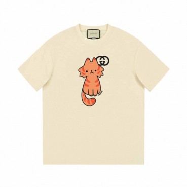 구찌 남/녀 아이보리 크루넥 반팔티 - Gucci Unisex Ivory Short sleeved Tshirts 