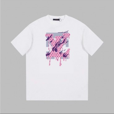 루이비통 남성 화이트 크루넥 반팔티 - Louis vuitton Mens White Short sleeved Tshirts 