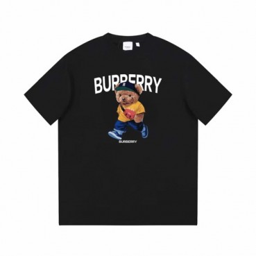 버버리 남성 블랙 크루넥 반팔티 - Burberry Mens Black Short Sleeved Tshirts 