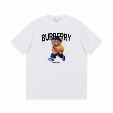 버버리 남성 화이트 크루넥 반팔티 - Burberry Mens White Short Sleeved Tshirts 