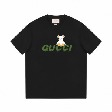 구찌 남/녀 블랙 크루넥 반팔티 - Gucci Unisex Black Short sleeved Tshirts 
