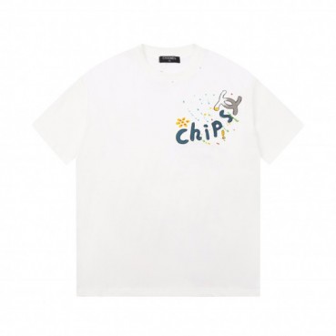 샤넬 남/녀 크루넥 화이트 반팔티 - Chanel Unisex White Tshirts 
