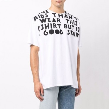 메종마르지엘라 남/녀 크루넥 화이트 반팔티 - Maison Margiela Unisex White Tshirts 