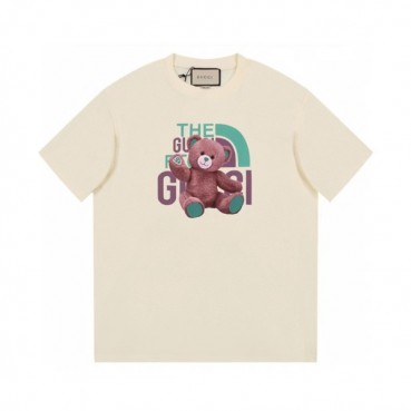 구찌 남/녀 아이보리 크루넥 반팔티 - Gucci Unisex Ivory Short sleeved Tshirts 