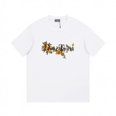 디올 남성 화이트 크루넥 반팔티 - Dior Mens White Short sleeved Tshirts 