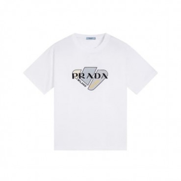 프라다 남성 화이트 반팔티 - Prada Mens White T