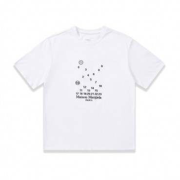 메종마르지엘라 남/녀 크루넥 화이트 반팔티 - Maison Margiela Unisex White Tshirts 