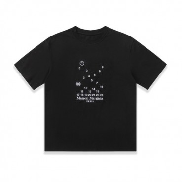 메종마르지엘라 남/녀 크루넥 블랙 반팔티 - Maison Margiela Unisex Black Tshirts 