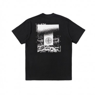 스톤아일랜드 남성 블랙 크루넥 반팔티 - Stone Island Mens Black Tshirts 
