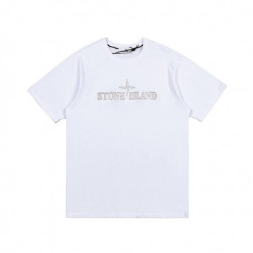 스톤아일랜드 남성 화이트 크루넥 반팔티 - Stone Island Mens White Tshirts 
