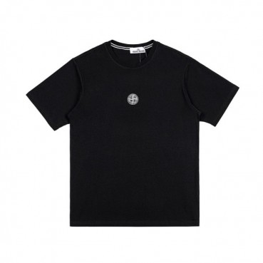 스톤아일랜드 남성 블랙 크루넥 반팔티 - Stone Island Mens Black Tshirts 