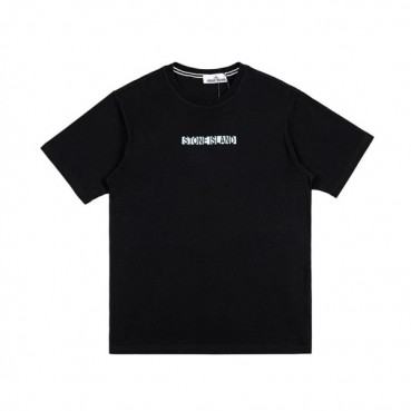 스톤아일랜드 남성 블랙 크루넥 반팔티 - Stone Island Mens Black Tshirts 