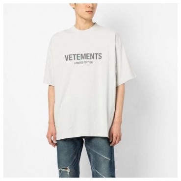 베트멍 남/녀 트렌디 그레이 반팔티 - Vetements Unisex Gray Tshirts 