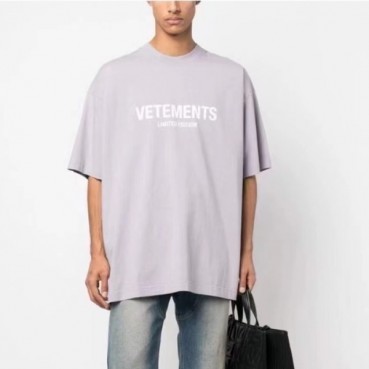 베트멍 남/녀 트렌디 그레이 반팔티 - Vetements Unisex Gray Tshirts 