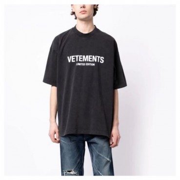 베트멍 남/녀 트렌디 블랙 반팔티 - Vetements Unisex Black Tshirts 