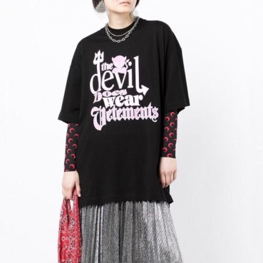 베트멍 남/녀 트렌디 블랙 반팔티 - Vetements Unisex Black Tshirts 