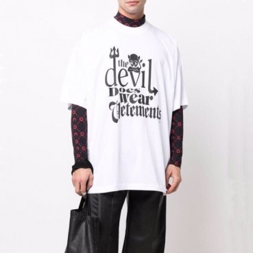 베트멍 남/녀 트렌디 화이트 반팔티 - Vetements Unisex White Tshirts 