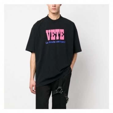 베트멍 남/녀 트렌디 블랙 반팔티 - Vetements Unisex Black Tshirts 