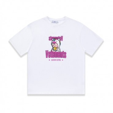베트멍 남/녀 트렌디 화이트 반팔티 - Vetements Unisex White Tshirts 