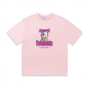 베트멍 남/녀 트렌디 핑크 반팔티 - Vetements Unisex Pink Tshirts 