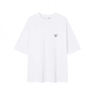 프라다 남성 크루넥 화이트 반팔티 - Prada Mens White Short sleeved T