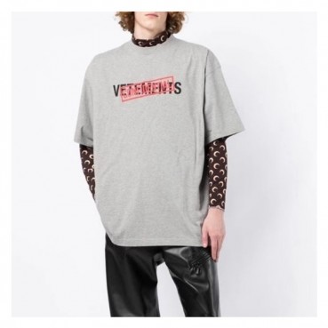 베트멍 남/녀 트렌디 그레이 반팔티 - Vetements Unisex Gray Tshirts 