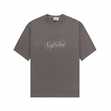 발렌시아가 남성 그레이 크루넥 반팔티 - Balenciaga Mens Gray Short sleeved Tshirts 