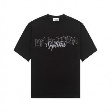 발렌시아가 남성 블랙 크루넥 반팔티 - Balenciaga Mens Black Short sleeved Tshirts 
