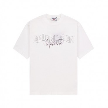 발렌시아가 남성 화이트 크루넥 반팔티 - Balenciaga Mens White Short sleeved Tshirts 