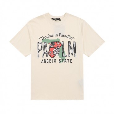 팜 엔젤스 남성 아이보리 크루넥 반팔티 - Pam Angels Mens Ivory Tshirts 